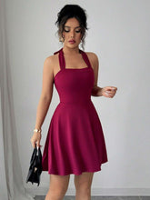 Elenzga Women's Elegant Neckline Short Dress
